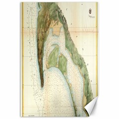 Vintage Map Of The San Diego Bay (1857) Canvas 12  X 18  (unframed) by Alleycatshirts