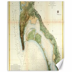 Vintage Map Of The San Diego Bay (1857) Canvas 16  X 20  (unframed)