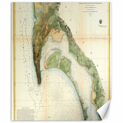 Vintage Map Of The San Diego Bay (1857) Canvas 20  X 24  (unframed) by Alleycatshirts