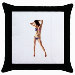 Usa Girl Black Throw Pillow Case by hlehnerer