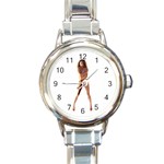 Usa Girl Round Italian Charm Watch Front