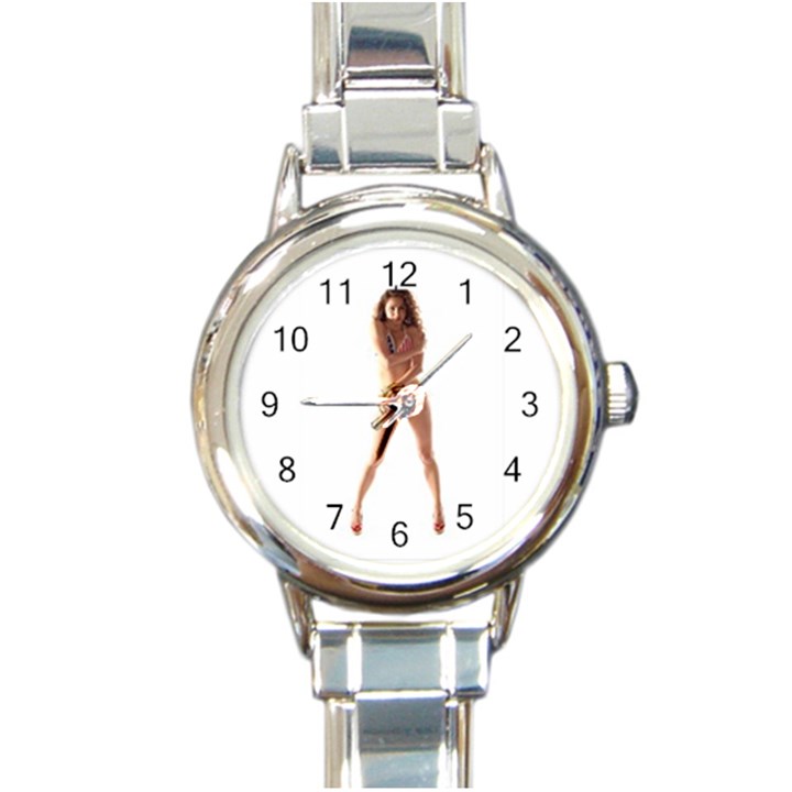 Usa Girl Round Italian Charm Watch