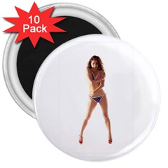 Usa Girl 3  Button Magnet (10 Pack) by hlehnerer