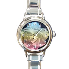 Multi Cloored Rose Round Italian Charm Watch by designsbyvee