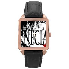 Logo Rose Gold Leather Watch  by RIOTTSHIRTS