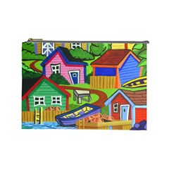 Three Boats & A Fish Table Cosmetic Bag (large) by reillysart