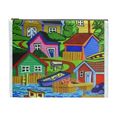 Three Boats & A Fish Table Cosmetic Bag (xl) by reillysart