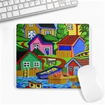 Three Boats & A Fish Table Large Mouse Pad (Rectangle) Front