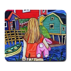 Blue Door And Stuffed Bunny Large Mouse Pad (rectangle) by reillysart