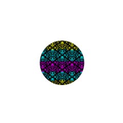 Cmyk Damask Flourish Pattern 1  Mini Button Magnet by DDesigns