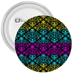 Cmyk Damask Flourish Pattern 3  Button by DDesigns