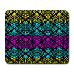 Cmyk Damask Flourish Pattern Large Mouse Pad (rectangle) by DDesigns