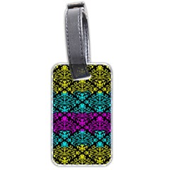 Cmyk Damask Flourish Pattern Luggage Tag (two Sides)