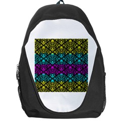 Cmyk Damask Flourish Pattern Backpack Bag