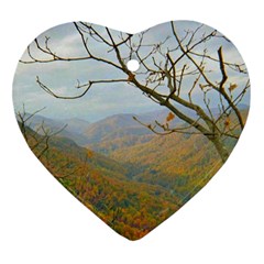 Way Above The Mountains Heart Ornament (two Sides) by Majesticmountain