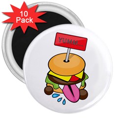 Burgeryumm 3  Button Magnet (10 Pack) by Walands