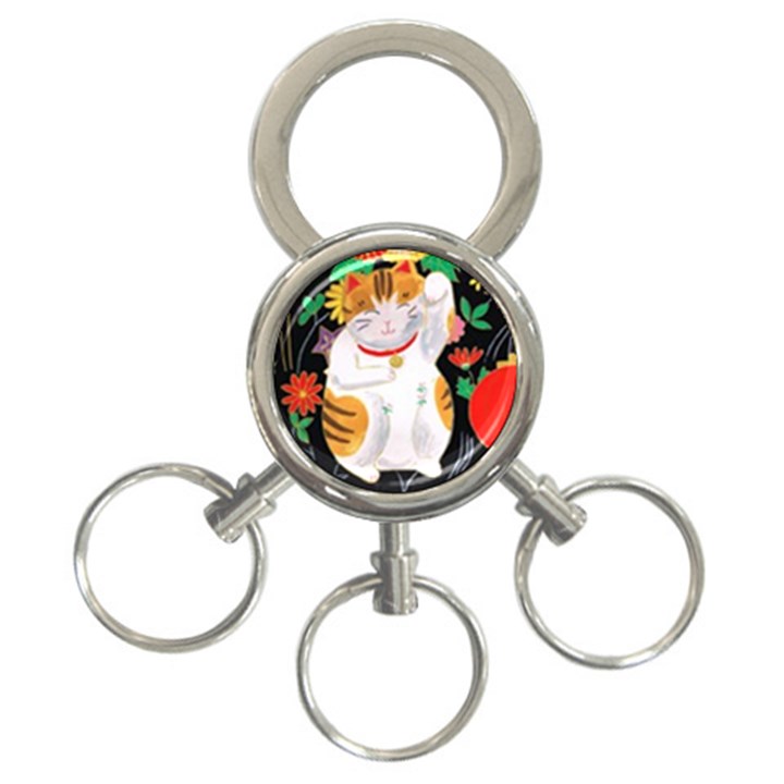 Maneki Neko 3-Ring Key Chain