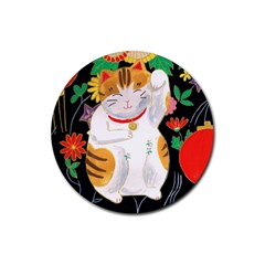 Maneki Neko Drink Coaster (round) by TabbyCatStudios