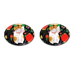 Maneki Neko Cufflinks (Oval)