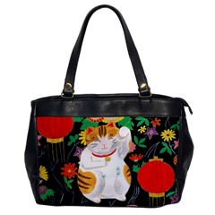 Maneki Neko Oversize Office Handbag (one Side) by TabbyCatStudios