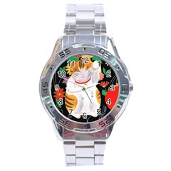 Maneki Neko Stainless Steel Watch (Men s)