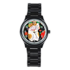 Maneki Neko Sport Metal Watch (black) by TabbyCatStudios