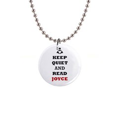 Keep Quiet And Read Joyce Black Button Necklace by readmeatee