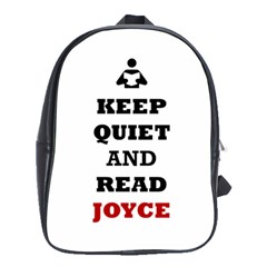 Keep Quiet And Read Joyce Black School Bag (large)