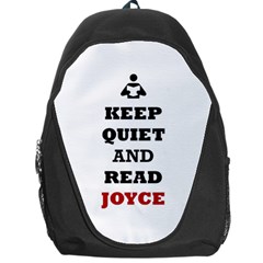 Keep Quiet And Read Joyce Black Backpack Bag by readmeatee