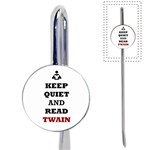 Keep Quiet And Read Twain Black Bookmark Front