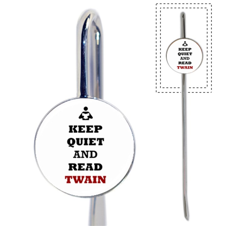 Keep Quiet And Read Twain Black Bookmark