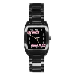 Petchatgirlsrule Men s Stainless Steel Barrel Analog Watch by Princessbabyj