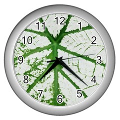 Leaf Patterns Wall Clock (silver) by natureinmalaysia