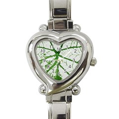 Leaf Patterns Heart Italian Charm Watch  by natureinmalaysia