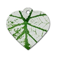 Leaf Patterns Dog Tag Heart (two Sided) by natureinmalaysia