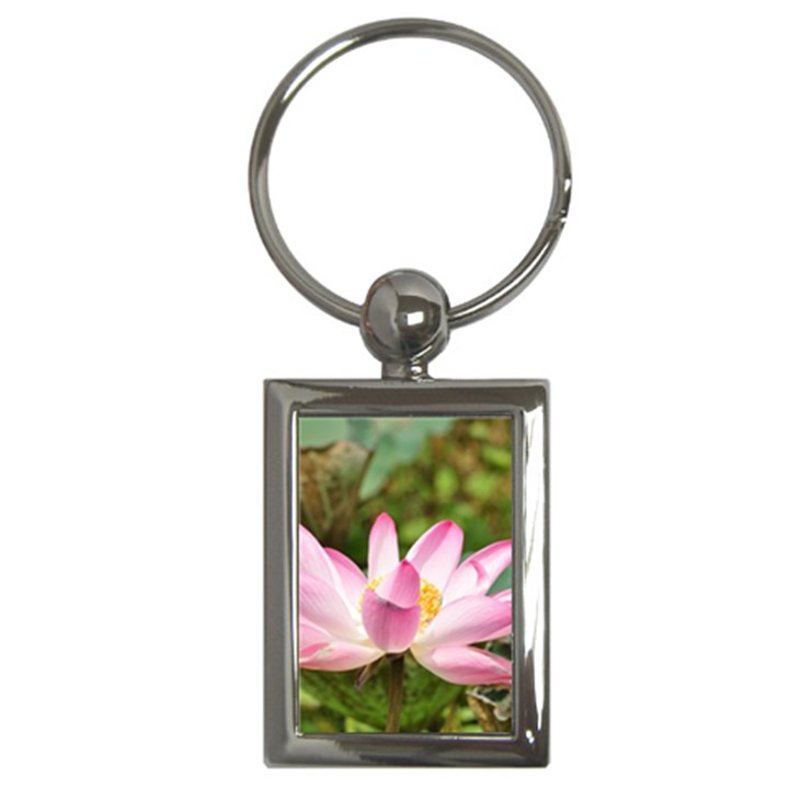 A Pink Lotus Key Chain (Rectangle)