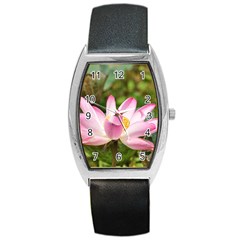 A Pink Lotus Tonneau Leather Watch by natureinmalaysia