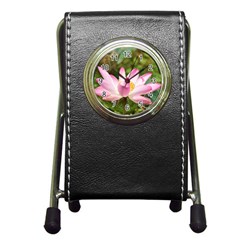 A Pink Lotus Stationery Holder Clock by natureinmalaysia