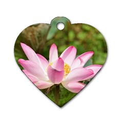 A Pink Lotus Dog Tag Heart (two Sided) by natureinmalaysia