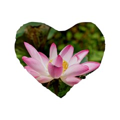 A Pink Lotus 16  Premium Heart Shape Cushion 