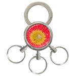 A Red Flower 3-Ring Key Chain Front