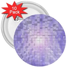 Purple Cubic Typography 3  Button (10 Pack) by TheZiNES