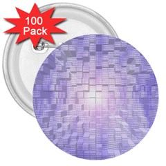 Purple Cubic Typography 3  Button (100 Pack) by TheZiNES