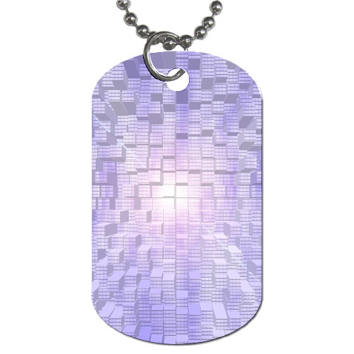 Purple Cubic Typography Dog Tag (One Sided)