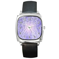 Purple Cubic Typography Square Leather Watch by TheZiNES