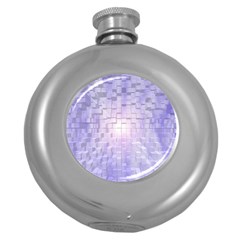 Purple Cubic Typography Hip Flask (round) by TheZiNES