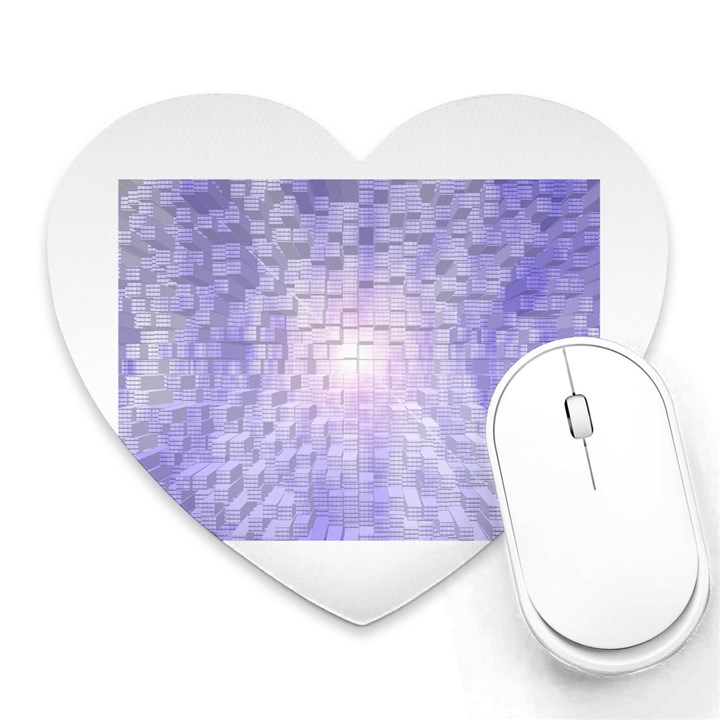 Purple Cubic Typography Mouse Pad (Heart)