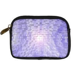 Purple Cubic Typography Digital Camera Leather Case by TheZiNES