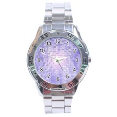 Purple Cubic Typography Stainless Steel Watch (men s) by TheZiNES