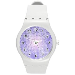 Purple Cubic Typography Plastic Sport Watch (medium) by TheZiNES